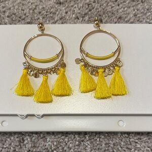 Lilly Pulitzer Gold and Yellow Tassel Earrings